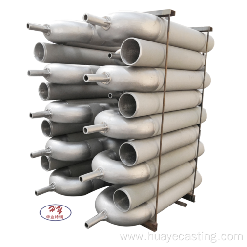 Cast wear resistant heat resistant corrugated furnace tube